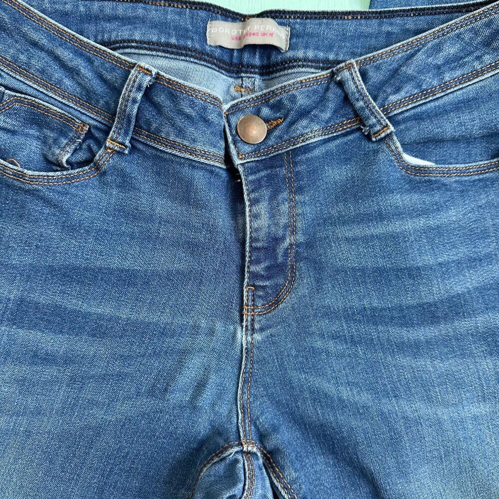 Dorothy Perkins Petite Skinny Jeans Dark Wash Stretch Denim Us 8p Eu 40 View 3
